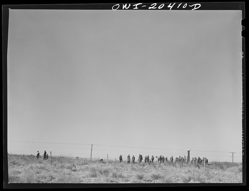 Iden, New Mexico. A section gang at work on the Atchison, Topeka and Santa Fe Railroad track