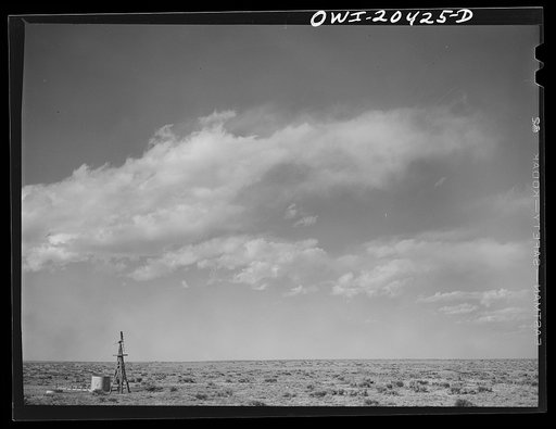 Melrose (vicinity), New Mexico. Dry scrub country and well along the Atchison, Topeka and Santa Fe Railroad