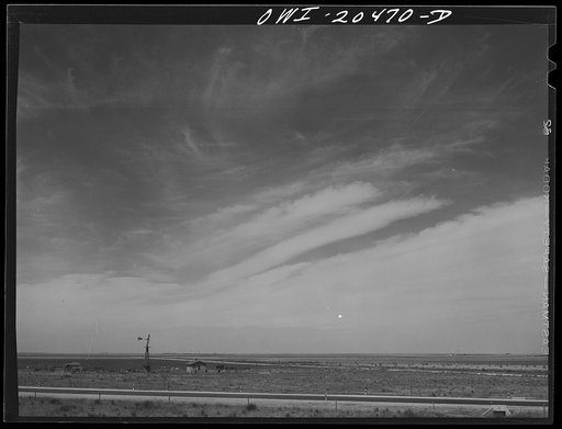 Fort Sumner (vicinity), New Mexico. Landscape along the Atchison, Topeka and Santa Fe Railroad in the Pecos River Valley enroute to Vaughn, New Mexico