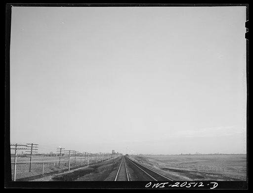 Amarillo, Texas. Pulling out of the Amarillo yard on the Atchison, Topeka and Santa Fe Railroad