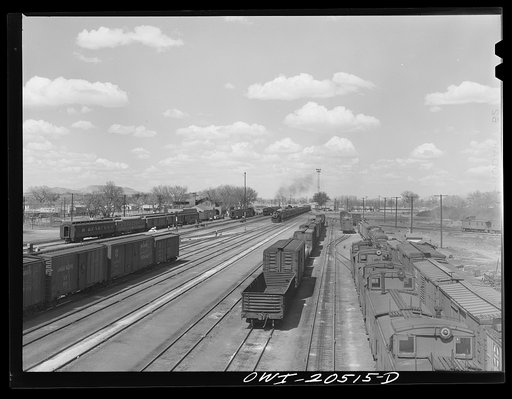 General view of part of an Atchison, Topeka and Santa Fe Railroad