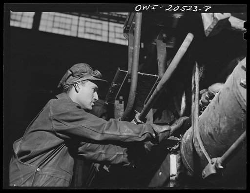 Albuquerque, New Mexico. Ignacio Esequiel Aragon, a pipe fitter at the Atchison, Topeka and Santa Fe Railroad locomotive shops
