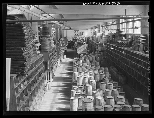 Untitled photo, possibly related to: Albuquerque, New Mexico. Part of the Atchison, Topeka and Santa Fe Railroad store department. Over 35,000 items are kept on hand here