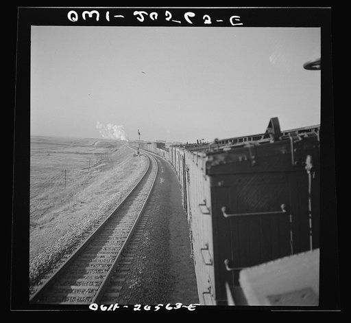 Canyon, Texas. Approaching the town on the Atchison, Topeka, and Santa Fe Railroad between Amarillo, Texas and Clovis, New Mexico