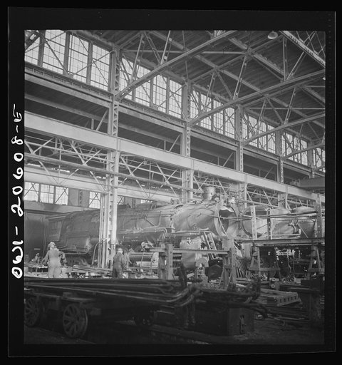 Clovis, New Mexico. General view of locomotive shops in the Atchison, Topeka and Santa Fe Railroad yard