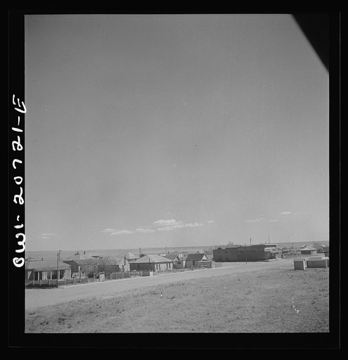 Encino, New Mexico. Passing through the town on the Atchison, Topeka and Santa Fe Railroad between Vaughn and Belen, New Mexico