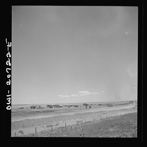 Encino, New Mexico. Passing through the town on the Atchison, Topeka and Santa Fe Railroad between Vaughn and Belen, New Mexico