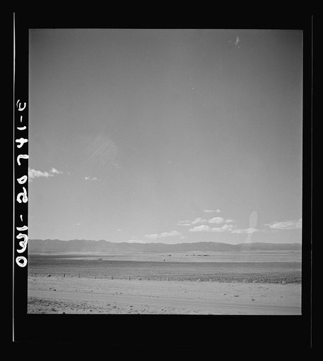 Untitled photo, possibly related to: Mountainair, New Mexico. A cultivated field along the Atchison, Topeka and Santa Fe Railroad between Vaughn and Belen, New Mexico