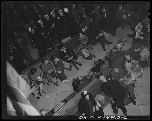 Untitled photo, possibly related to: Washington, D.C. Waiting room at the Greyhound bus terminal