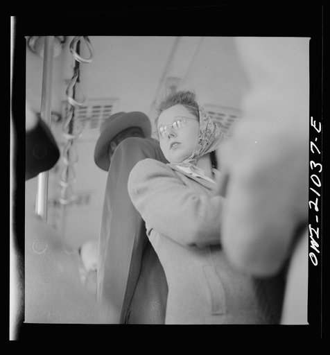 Washington, D.C. Girl riding on a streetcar