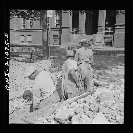 Washington, D.C. Preparing the ground for the construction of emergency buildings on Independence Avenue