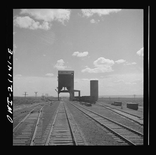 Quirk (vicinity), New Mexico. Going through the town along the Atchison, Topeka and Santa Fe Railroad between Belen and Gallup, New Mexico