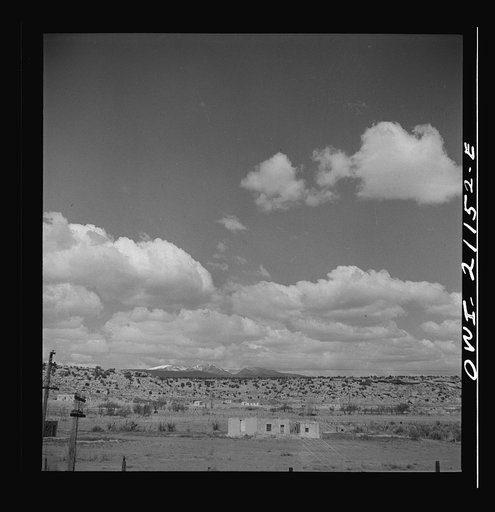 Laguna (vicinity), New Mexico. An Indian reservation along the Atchison, Topeka and Santa Fe Railroad between Belen and Gallup, New Mexico. Mount Taylor is in the background