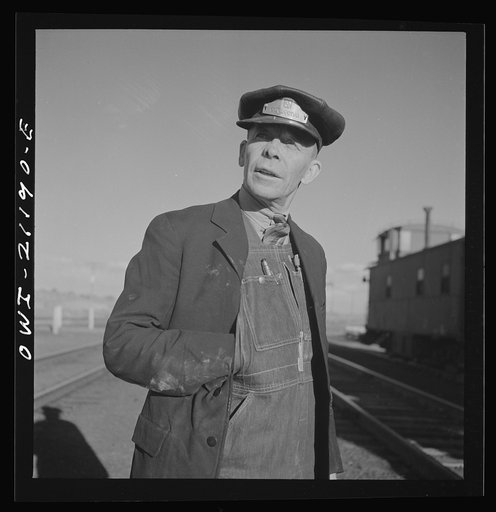 Thoreau, New Mexico. Conductor C.W. Tevis, with the Atchison, Topeka and Santa Fe Railroad for thirty-two years