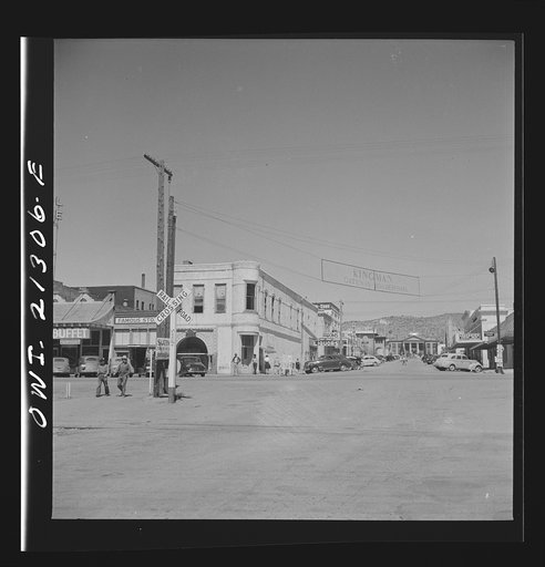 Kingman, Arizona. A street scene along the Atchison, Topeka and Santa Fe Railroad between Seligman, Arizona and Needles, California