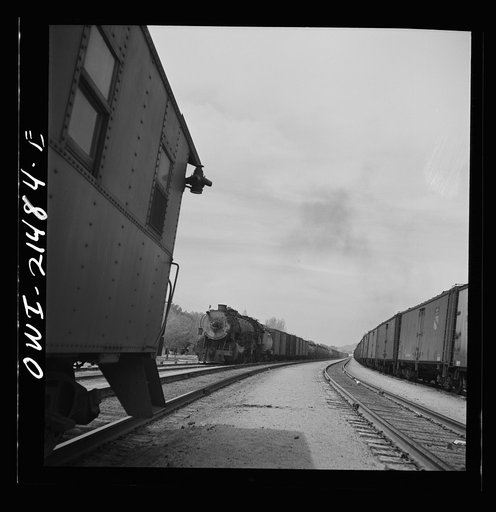 Victorville, California. Going through the town on the Atchison, Topeka and Santa Fe Railroad between Barstow and San Bernardino, California