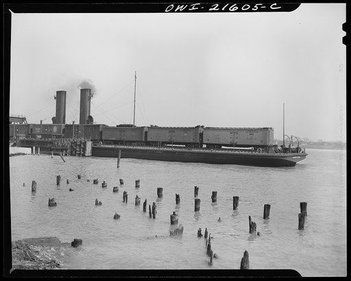 Detroit, Michigan. Train ferry on the Detroit River