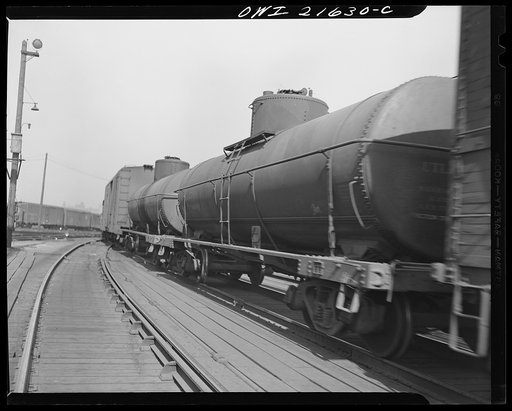 Detroit, Michigan. An oil tanker freight car