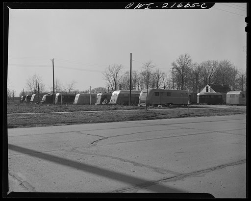 Detroit (vicinity), Michigan. Trailer camp near Willow Run bomber plant