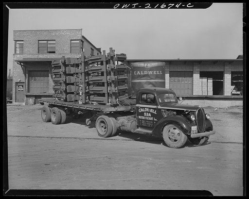 Detroit, Michigan. Gun mounts on trucks