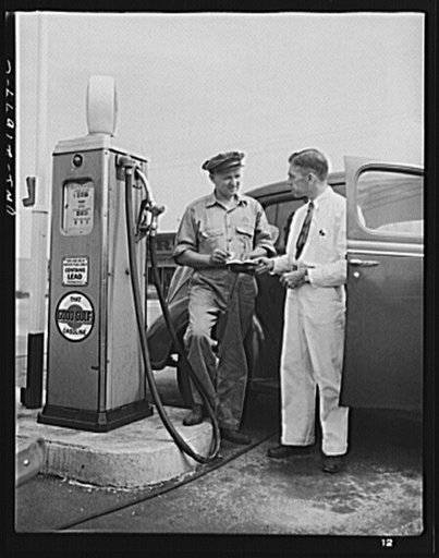 Rochester, New York. As a war worker, Mr. Babcock is allowed enough gasoline to drive to work daily