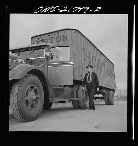 Greenville, South Carolina. Earl Callam in the terminal ready to take his truck to Atlanta