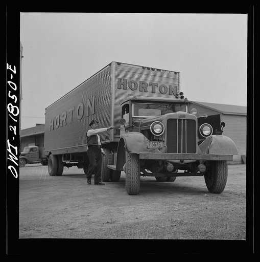 Charlotte, North Carolina. Pete Burns ready to take his truck to Greenville, South Carolina