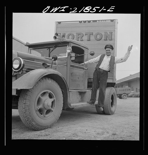 Charlotte, North Carolina. Pete Burns ready to take his truck to Greenville, South Carolina