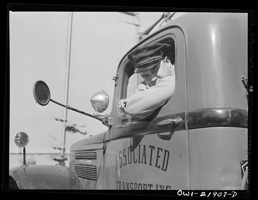 Montgomery, Alabama. Marvin Johnson backing up a truck