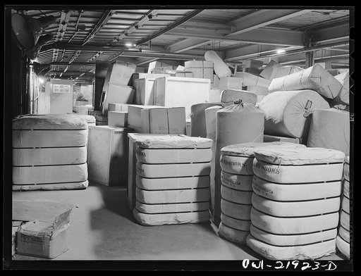 Charlotte, North Carolina. Goods on the loading platform of the Associated Transport Company