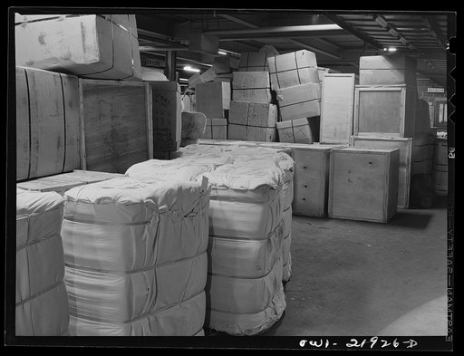 Charlotte, North Carolina. Goods on the loading platform of the Associated Transport Company
