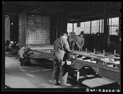 Charlotte, North Carolina. Building new trailers at the Brown Equipment Company