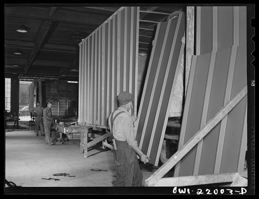 Charlotte, North Carolina. Building new trailers at the Brown Equipment Company