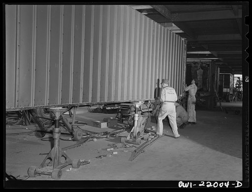 Charlotte, North Carolina. Building new trailers at the Brown Equipment Company