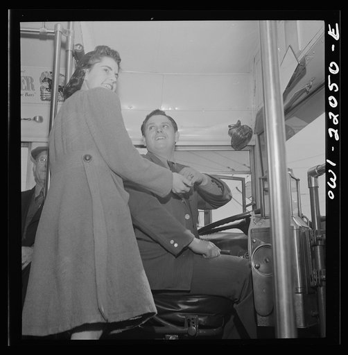 Untitled photo, possibly related to: Baltimore, Maryland. Bus at four p.m.