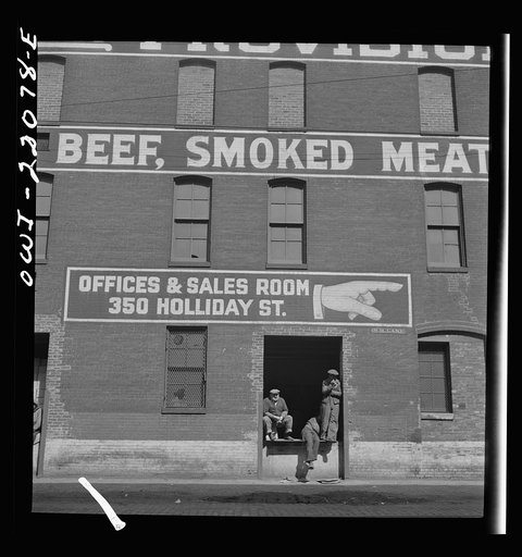Baltimore, Maryland. Meat warehouse