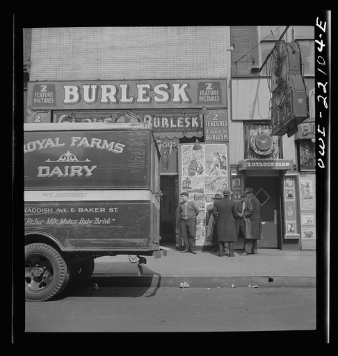 Baltimore, Maryland. Burlesque barker