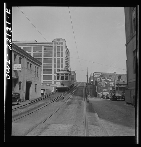 Baltimore, Maryland. Elevated trolley