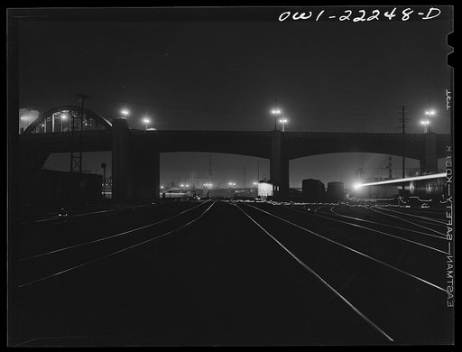 Los Angeles, California. Yards at night