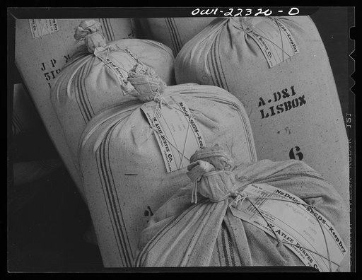 Philadelphia, Pennsylvania. Bags of seed to be sent to Portugal, at the W. Atlee Burpee Company, seed dealers