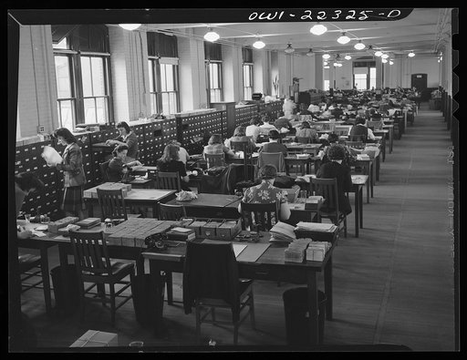 Philadelphia, Pennsylvania. Interior of the office showing files of names at the W. Atlee Burpee Company, seed dealers