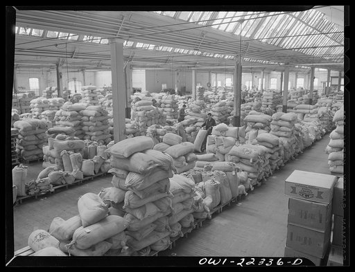 Untitled photo, possibly related to: Interior of the bulk seed warehouse at the W. Atlee Burpee Company, seed dealers