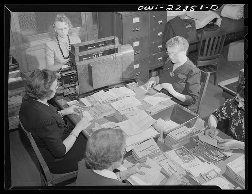 Philadelphia, Pennsylvania. Opening the mail and counting the money at the W. Atlee Burpee Company, seed dealers