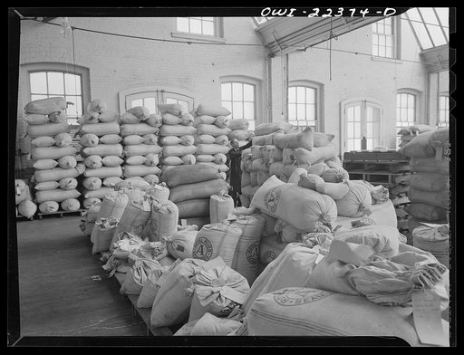 Philadelphia, Pennsylvania. Storage of bulk seeds at the W. Atlee Burpee Company, seed dealers