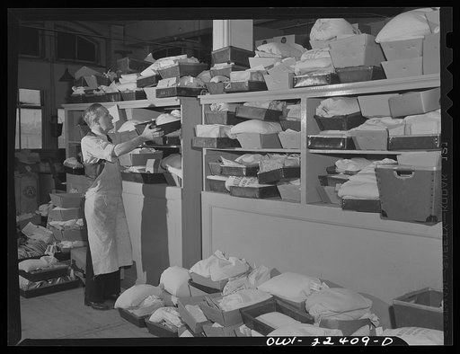 Philadelphia, Pennsylvania. Trays filled with bulk orders at the W. Atlee Burpee Company, seed dealers