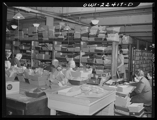 Philadelphia, Pennsylvania. Mailing department at the W. Atlee Burpee Company, seed dealers