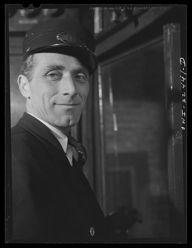 Baltimore, Maryland. Street car conductor
