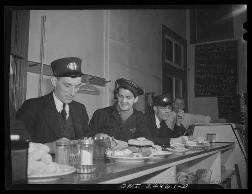 Baltimore, Maryland. Terminal lunch at the Park terminal, dispatching center of the Baltimore Transit Company