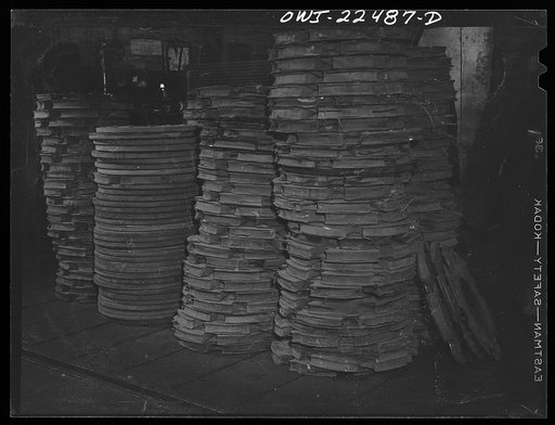 Baltimore, Maryland. Rubber sandwiches which form a cushion between the thread and the axle of PCC trolley wheels. These are hard to get now