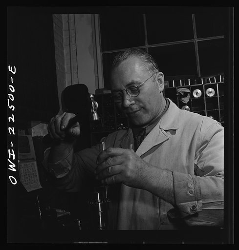 Philadelphia, Pennsylvania. Swedish-American worker at the SKF roller bearing factory